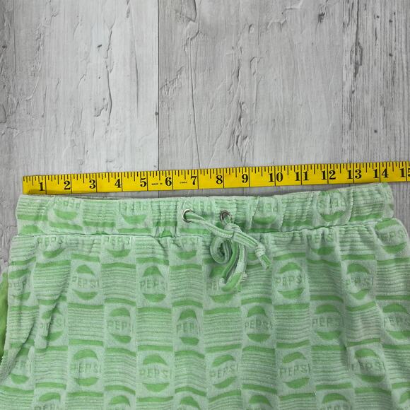 Forever 21 Green Pepsi Stretch Drawstring Pull On Pockets Terry Summer Skirt MED - Picture 9 of 10